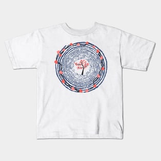 Hearts, spiral with tree Kids T-Shirt